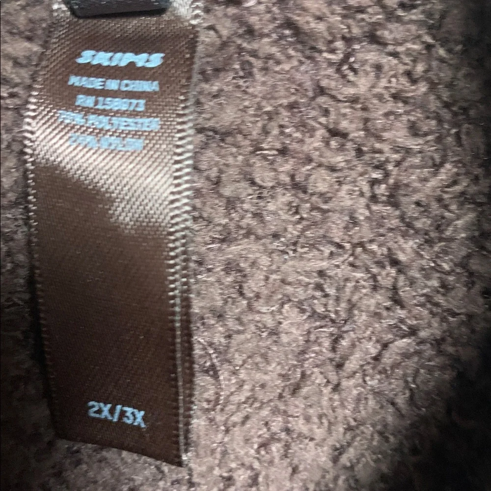 NEW Skims Teddy Sherpa Brown Cropped Jacket Size 2X 3X - Picture 5 of 7